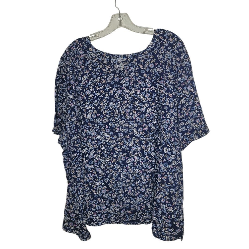 Croft & Barrow Blue Floral Print Blouse